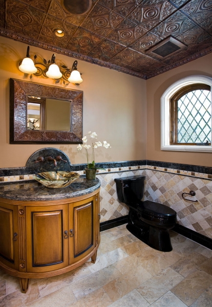 Потолок в туалете: виды по материалу, конструкции, фактуре, цвету, дизайн, освещение
