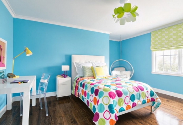 Голубой и синий цвет в интерьере детской комнаты: особенности дизайна