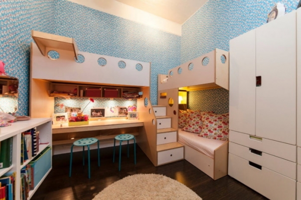 Детская комната для разнополых детей: зонирование, фото в интерьере